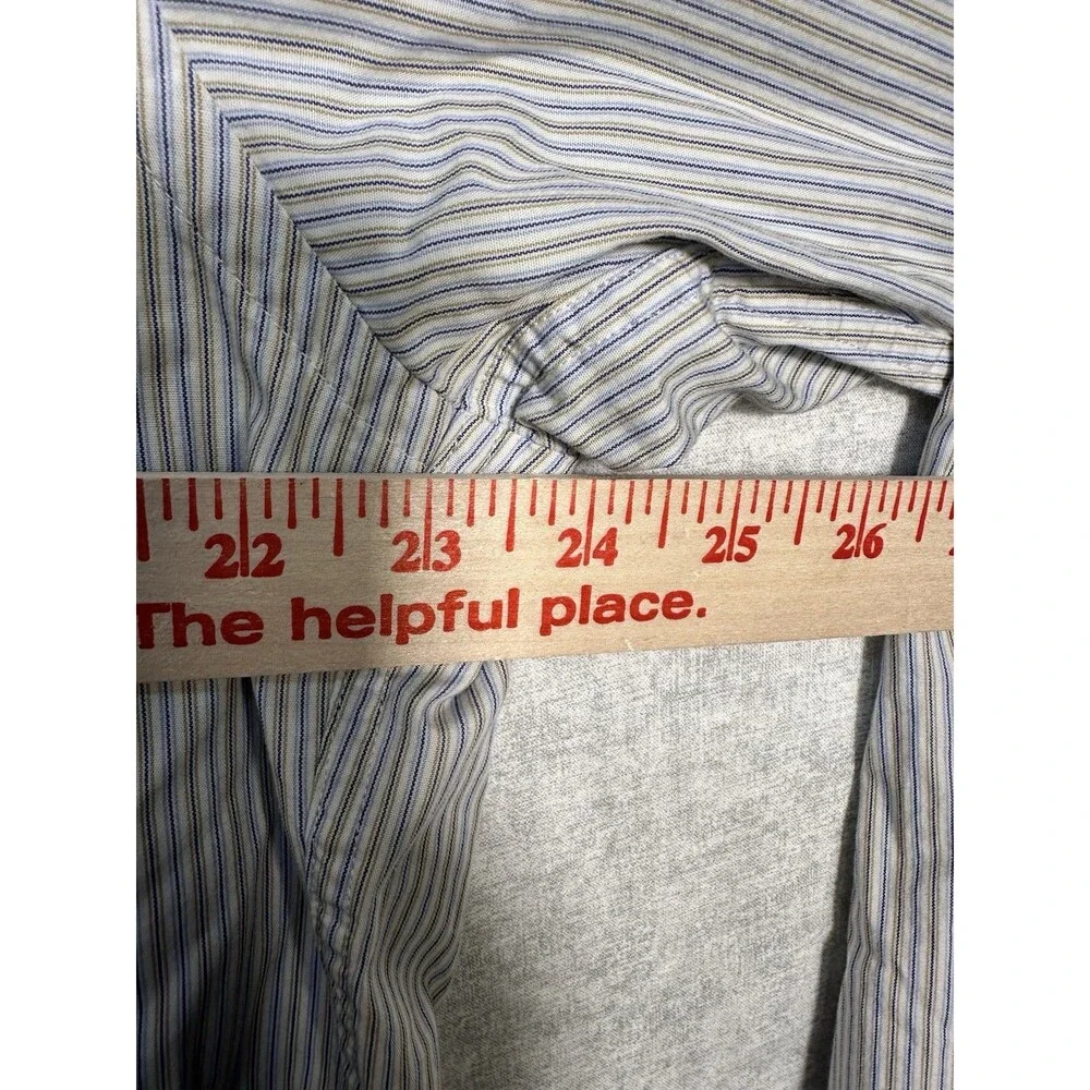 J. Crew Tailored Fit Button Down Shirt 100% Cotton Preppy Striped Mens Size XL